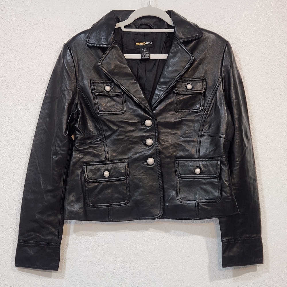 Metrostyle Black Leather Jacket